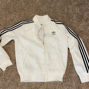 Adidas lace zip front bomber jacket